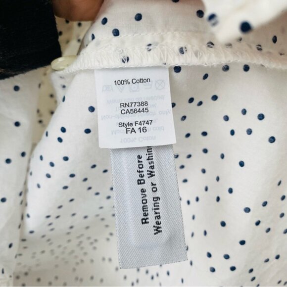 Madewell Oversized Polka Dot Button Up Top White Sz XXS - Picture 5 of 9